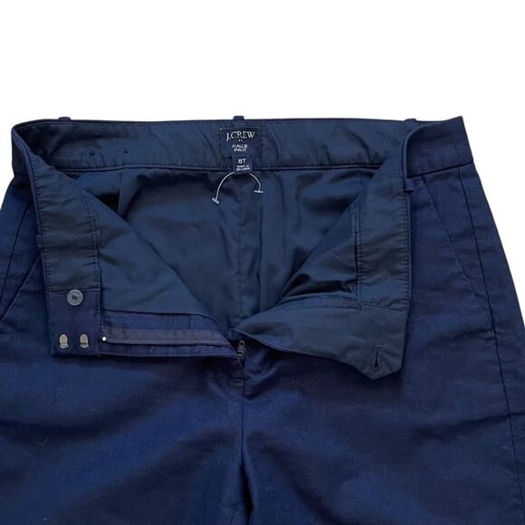 NWOT J. Crew Navy Linen Blend Kallie Pants / Trousers Straight Leg, Size 8 Tall - Picture 5 of 14